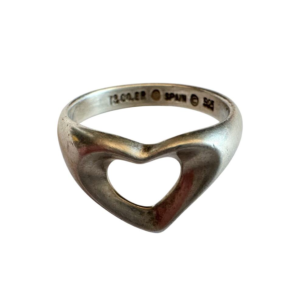 Tiffany & Co.  Elsa Peretti Open Heart Ring - Size 5 - Sterling Silver - Picture 7 of 8